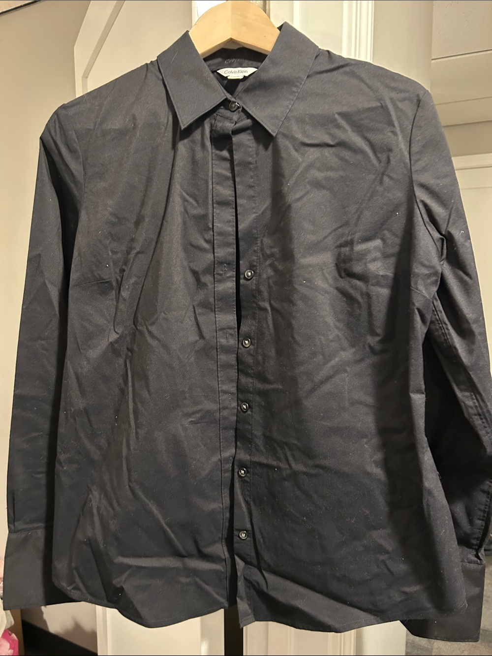 Calvin Klein Women’s Black Button-Front Dress Shirt